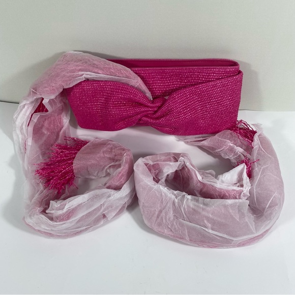 *SOLD* NWT Cult Gaia Banu Mini Fringe Clutch Qajar Rose - Picture 11 of 16